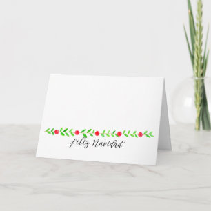 Feliz Navidad, watercolor Christmas banner Holiday Card