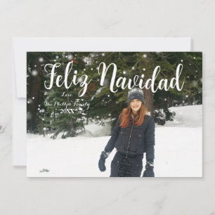 FELIZ NAVIDAD White Type Custom Holiday Photo Card