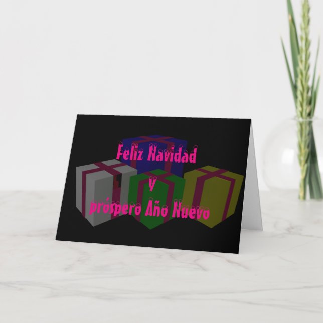 Feliz Navidad y prospero Año Nuevo Holiday Card (Front)