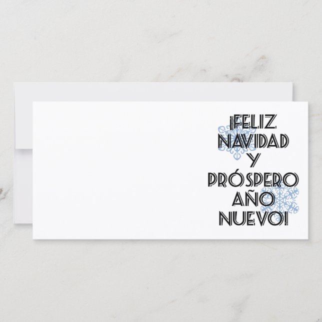 Feliz Navidad Y Prospero Ano Nuevo — Photo Card (Front)