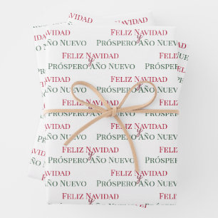 Feliz Navidad y Prospero Año Nuevo Wrapping Paper Sheets