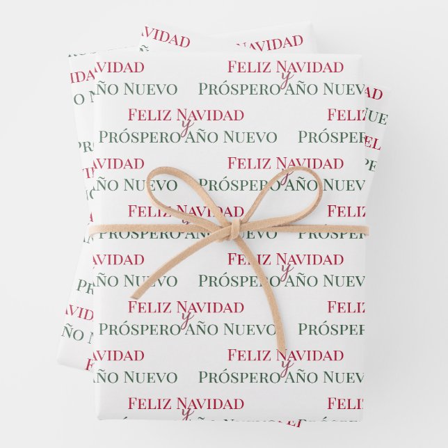 Feliz Navidad y Prospero Año Nuevo    Wrapping Paper Sheets (In situ)