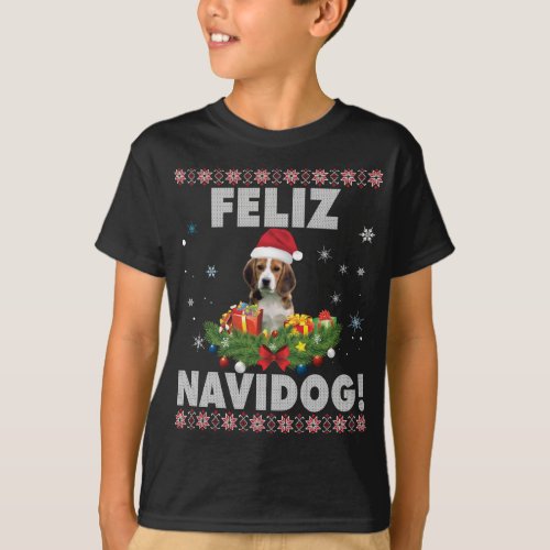 Feliz Navidog Beagle Dog Ugly Sweater Santa Merry 