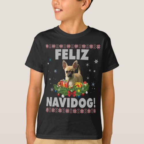 Feliz Navidog Chihuahua Dog Ugly Sweater Santa Chr