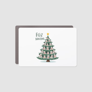 Feliz Navidog Christmas Dog T-Shirt, Funny Cute Xm Car Magnet