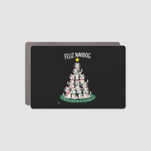 Feliz Navidog Christmas Dog T-Shirt, Funny Cute Xm Car Magnet