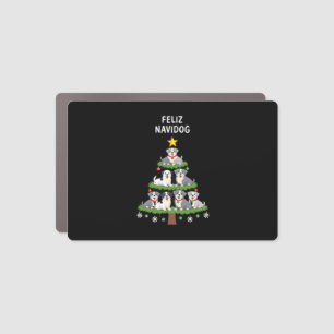 Feliz Navidog Christmas Dog T-Shirt, Funny Cute Xm Car Magnet