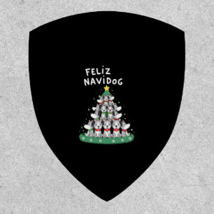 Feliz Navidog Christmas Dog T-Shirt, Funny Cute Xm Patch