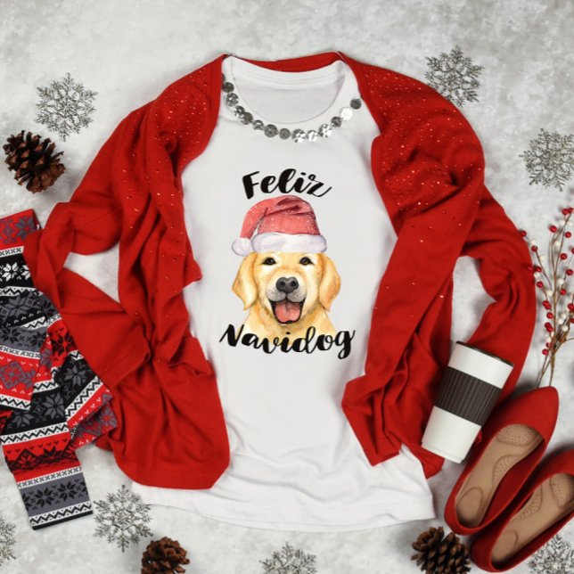 Feliz Navidog Christmas Golden Retriever T-Shirt (Creator Uploaded)