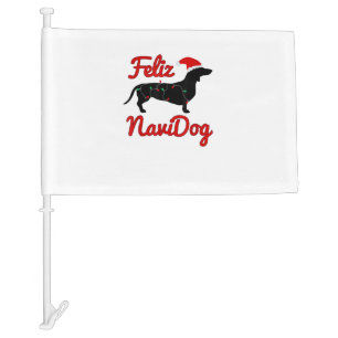 Feliz Navidog Dachshund Christmas Car Flag