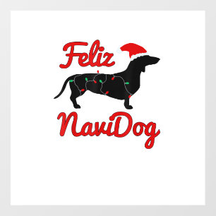 Feliz Navidog Dachshund Christmas Wall Decal