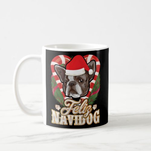 Feliz Navidog French Bulldog With Santa Claus  Coffee Mug