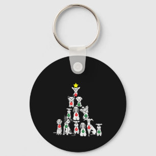 Feliz Navidog Funny Christmas Dog Cute Xmas Tree D Keychain