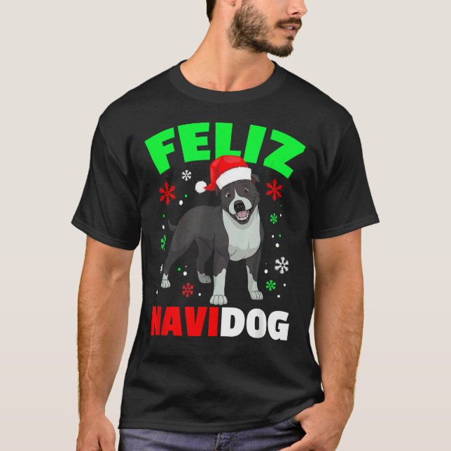 Feliz Navidog Pitbull Dog Ugly Xmas Sweater (Front)