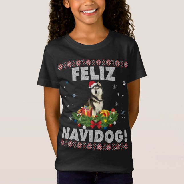 Feliz Navidog Siberian Husky Dog Ugly Sweater Chri (Front)