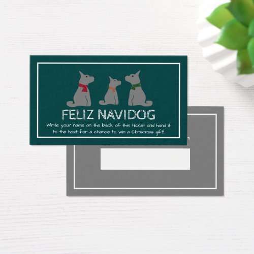 Feliz Navidog Spanish Christmas Raffle Ticket