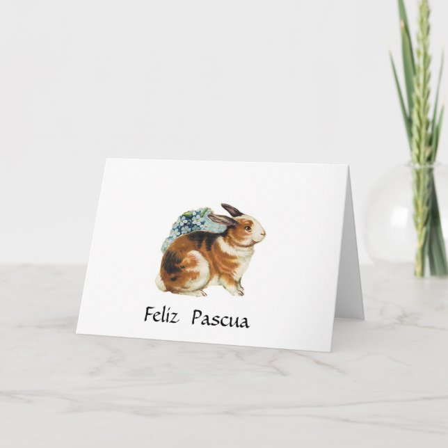 Feliz Pascua  , Happy Easter  in spanish Holiday Card (Front)