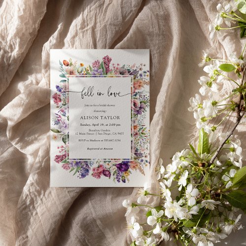 Fell In Love Bridal Shower Floral Spring Garden Invitation