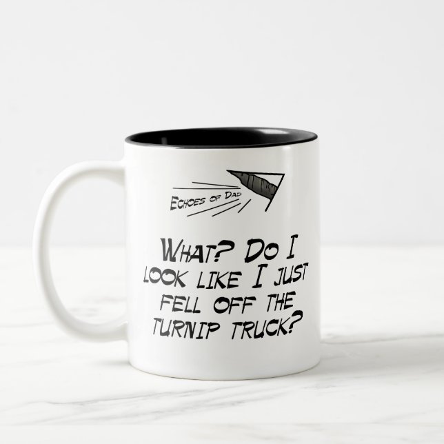 Fell off the turnip truck? Two-Tone coffee mug (Left)