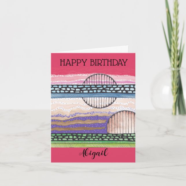 Fell Top Fantasy, mixed media, your name, birthday Card (Front)