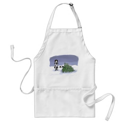 Felling the Holiday Tree Adult Apron