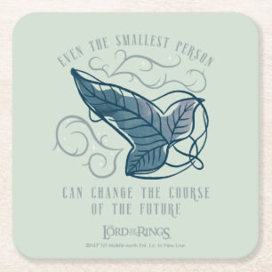 Fellowship Elven Brooch Quote Graphic Square Paper Coaster