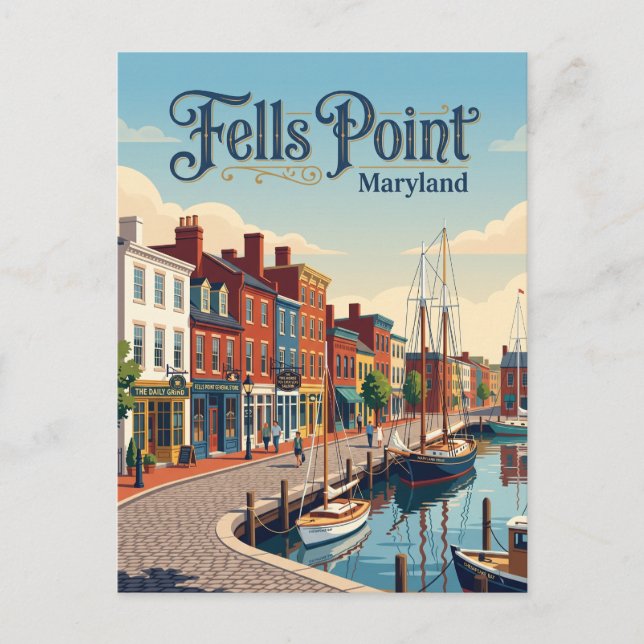 Fells Point Maryland Postcard (Front)