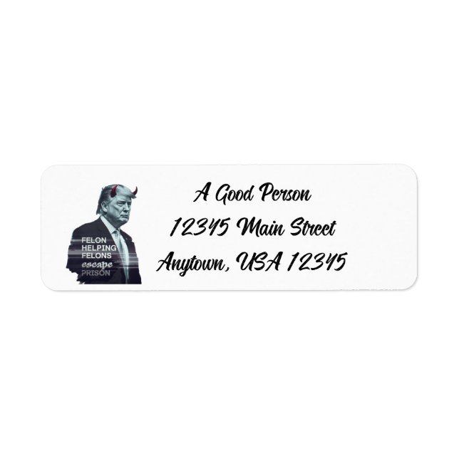 Felon Helping Felons Escape Prison Evil Trump Label (Front)