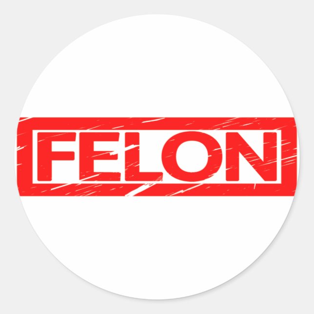 Felon Stamp Classic Round Sticker (Front)