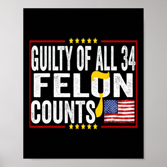 &#  Felony Counts Anti-trump Political Statement  Poster (Front)