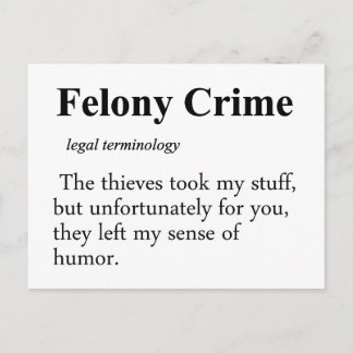 Felony Definition Postcard