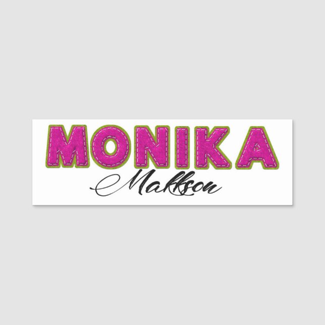 Felt Appliqué personalized png, jpeg file. Name Tag (Front)