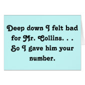 Felt Bad for Mr. Collins Funny Jane Austen (Front Horizontal)