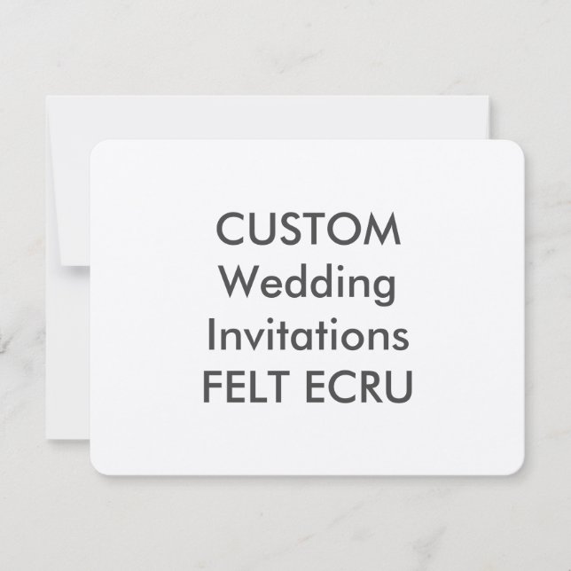 FELT ECRU 110lb 5.5" x 4.25" Wedding Invitations (Front)