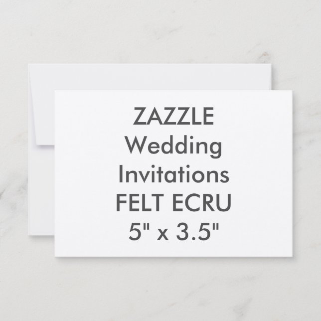 FELT ECRU 110lb 5” x 3.5" Wedding Invitations (Front)