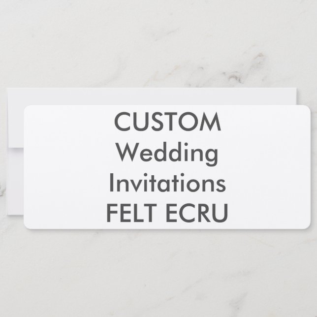 FELT ECRU 110lb 9.25" x 4" Wedding Invitations (Front)