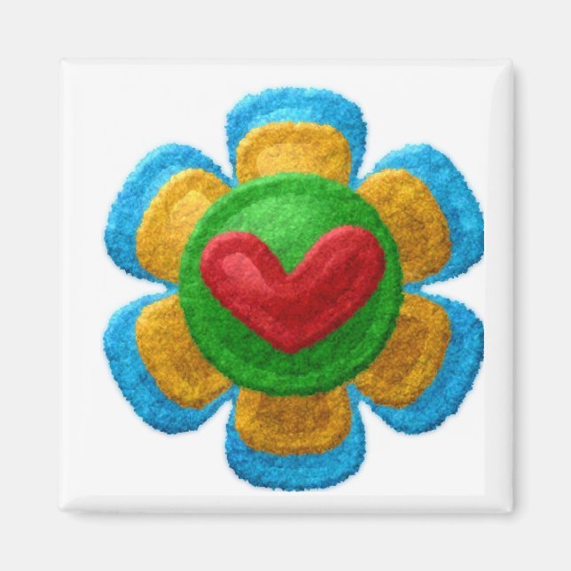 FELT FLOWER Locker Magnets, Refrigerator Magnet (Front)