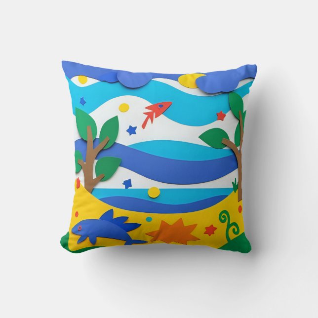 Felt Fun Throw Pillow (Front)