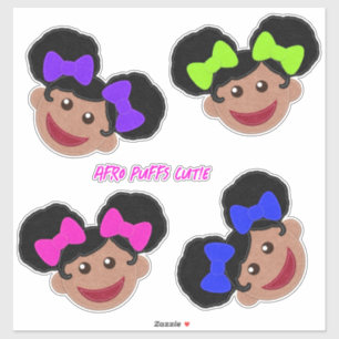 Felt Look Afro Puffs Cuties You Customize Sticker