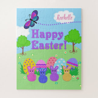 Felt Look Easter Bunnies and Eggs | You Customize Jigsaw Puzzle