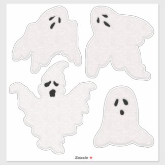 Felt Look Ghosts With Stitching Halloween