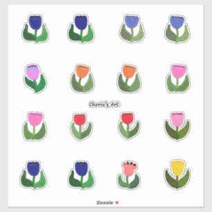 Felt Look Tulips Sheet of Cute Sticker