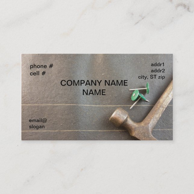 felt nails with hammer business card (Front)