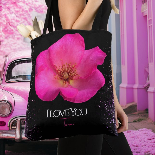 Felt Pen Pink Rose - Personalized Trendy  Tote Bag (Creator Uploaded)