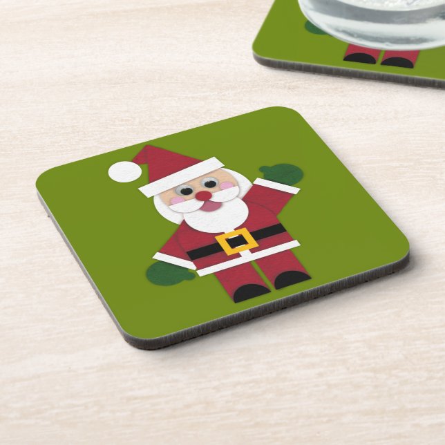 Felt Santa 2021 Beverage Coaster (Left Side)