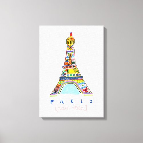 Felt Tip Drawing of Paris Canvas Print