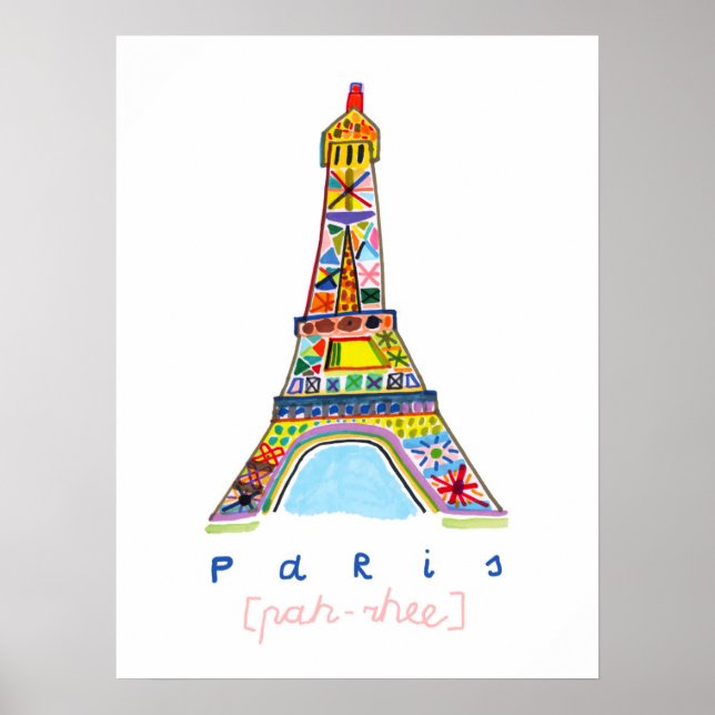 Felt Tip Drawing of Paris Poster (Front)
