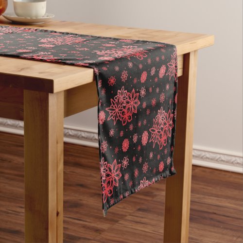 Felt Tip Flowers _ Scarlet Pattern Short Table Runner