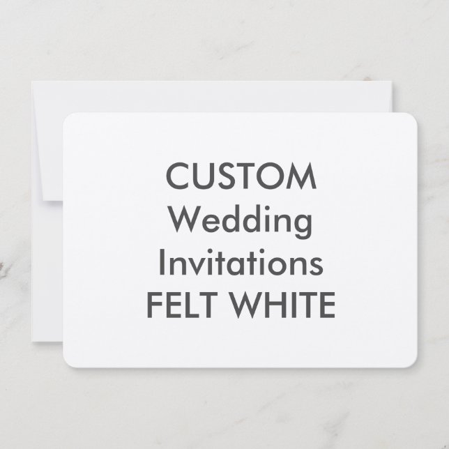 FELT WHITE 110lb 6.25" x 4.5" Wedding Invitations (Front)