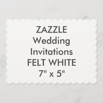 Felt White 110lb 7x5" Scalloped Wedding Invitation by ZazzleWeddingBlanks at Zazzle
